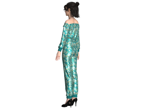 Girls Printed Jumpsuit V2 3D Model