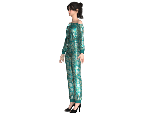 Girls Printed Jumpsuit V2 3D Model