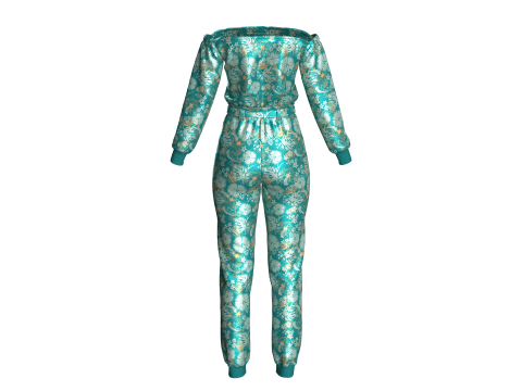 Girls Printed Jumpsuit V2 3D Model
