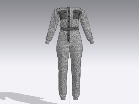 Girls Printed Jumpsuit V2 3D Model