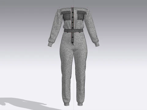 Girls Printed Jumpsuit V2 3D Model