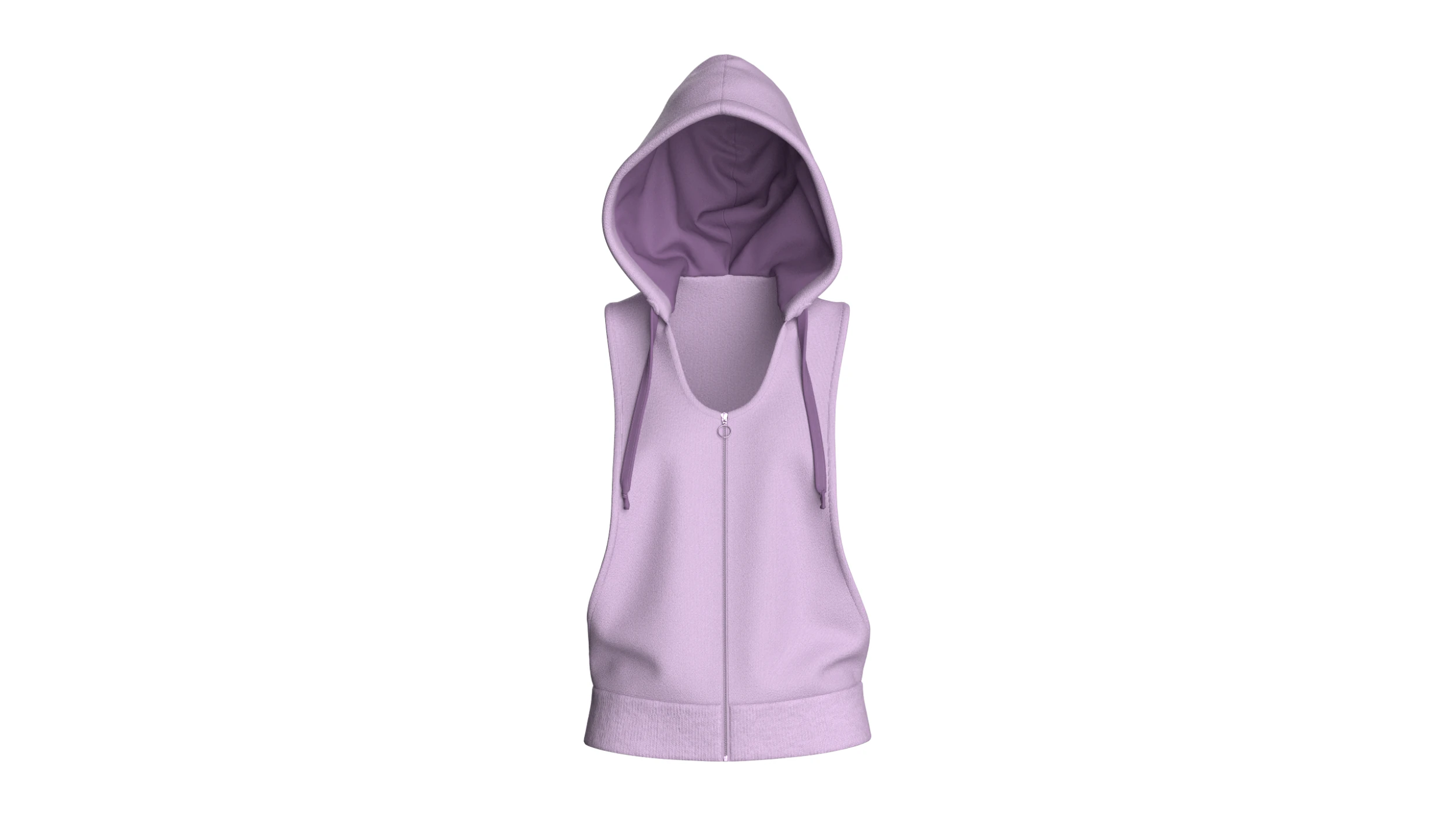 Girls Sleeveless Hoodie 3D Model .c4d .max .obj .3ds .fbx .stl .blend