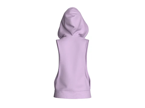 Girls Sleeveless Hoodie 3D Model