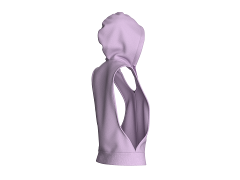 Girls Sleeveless Hoodie Modello 3D