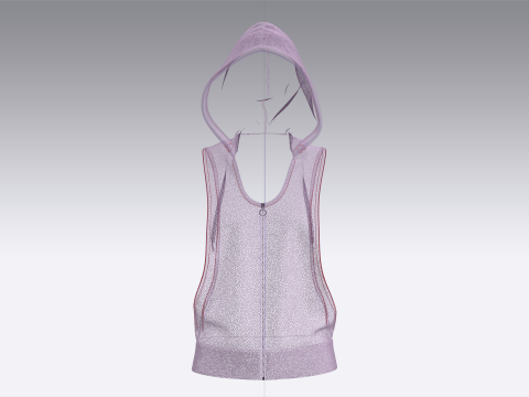 Girls Sleeveless Hoodie Modello 3D