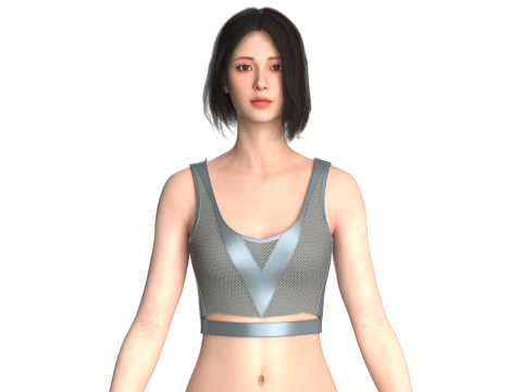 Girls Bralette Tops - Mesh Model 3D