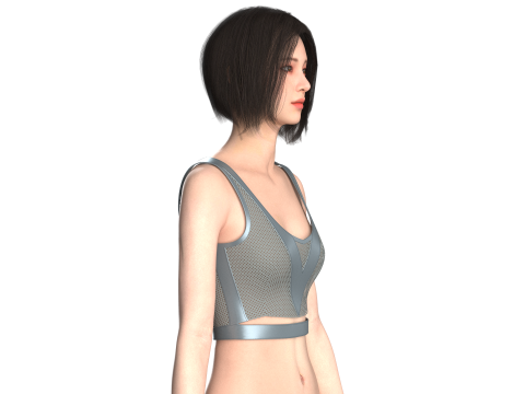Girls Bralette Tops - Mesh Modello 3D