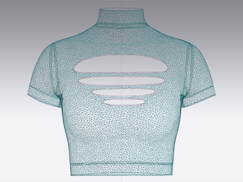 Girls Fashion Crop Top 3Dモデル