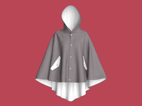 Girls Midi Hoody Dress 3D Model