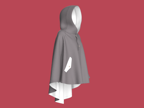 Girls Midi Hoody Dress 3Dモデル