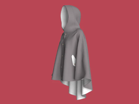 Girls Midi Hoody Dress 3D Model