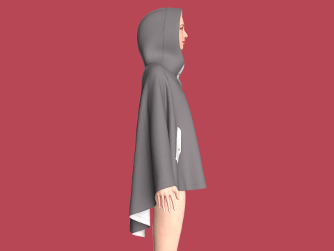 Girls Midi Hoody Dress 3Dモデル