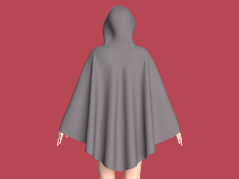 Girls Midi Hoody Dress 3Dモデル