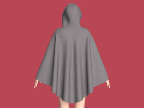 Girls Midi Hoody Dress 3D Model