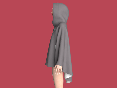 Girls Midi Hoody Dress 3Dモデル