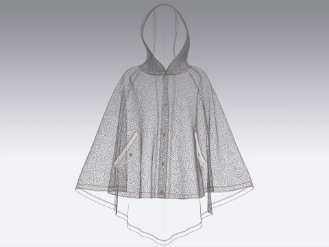 Girls Midi Hoody Dress 3D Model