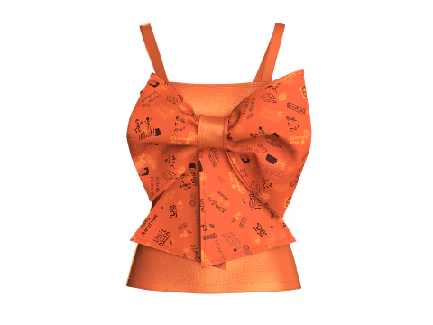 Girls Party Dress - Shorts 3D Model