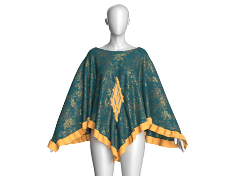 Сукня міді з принтом для дівчат 3D Модель