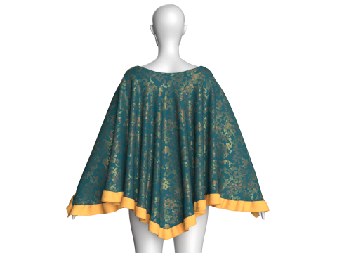 Girls Printed Midi Dress 3D Model