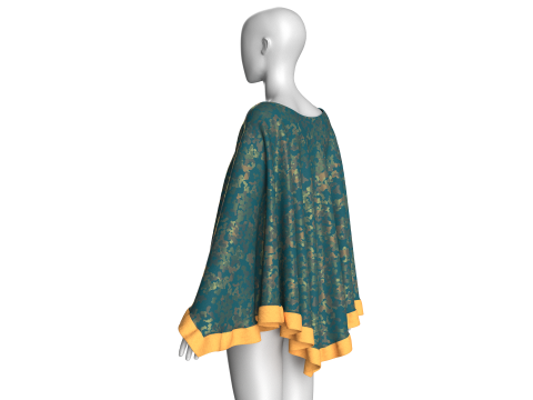 Girls Printed Midi Dress 3D Model