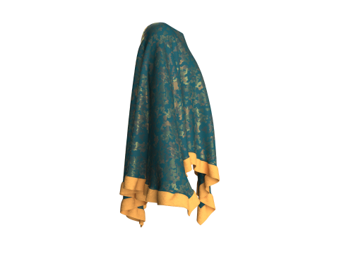 Girls Printed Midi Dress 3D Model