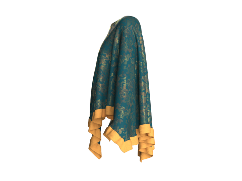 Girls Printed Midi Dress 3D Model