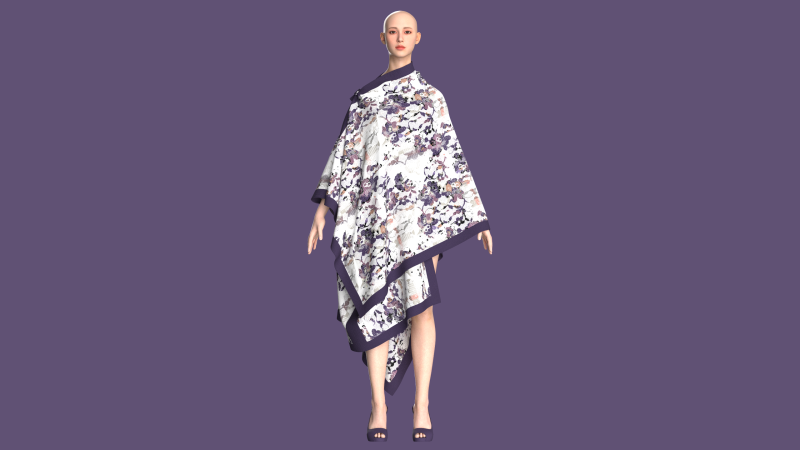 Girls Printed Midi Dress V2 Modelo 3D .c4d .max .obj .3ds .fbx .stl .blend 