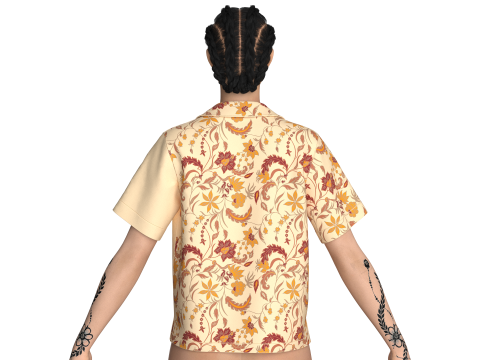 Girls Printed Short Shirt 3D 模型