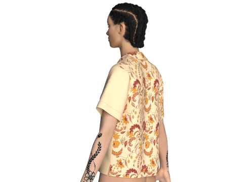 Girls Printed Short Shirt 3D 模型