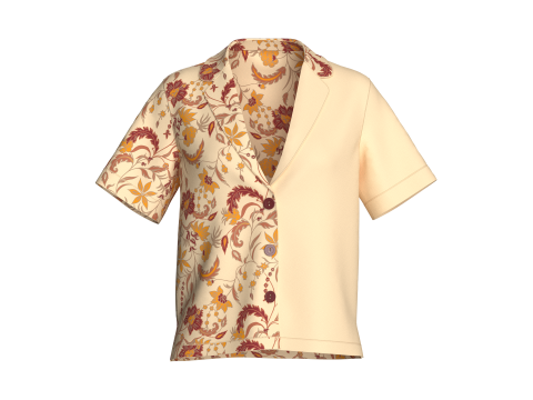 Girls Printed Short Shirt 3D 模型