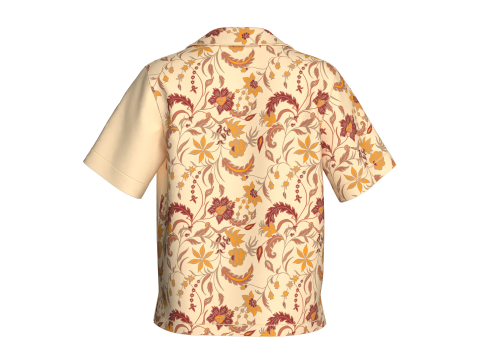 Girls Printed Short Shirt 3D 模型