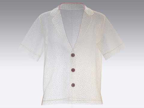 Girls Printed Short Shirt 3D 模型