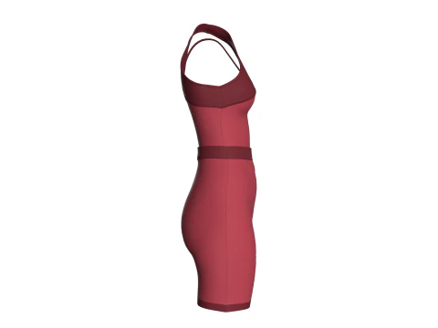 Girls Short Dress-Outfit V3 3D Model