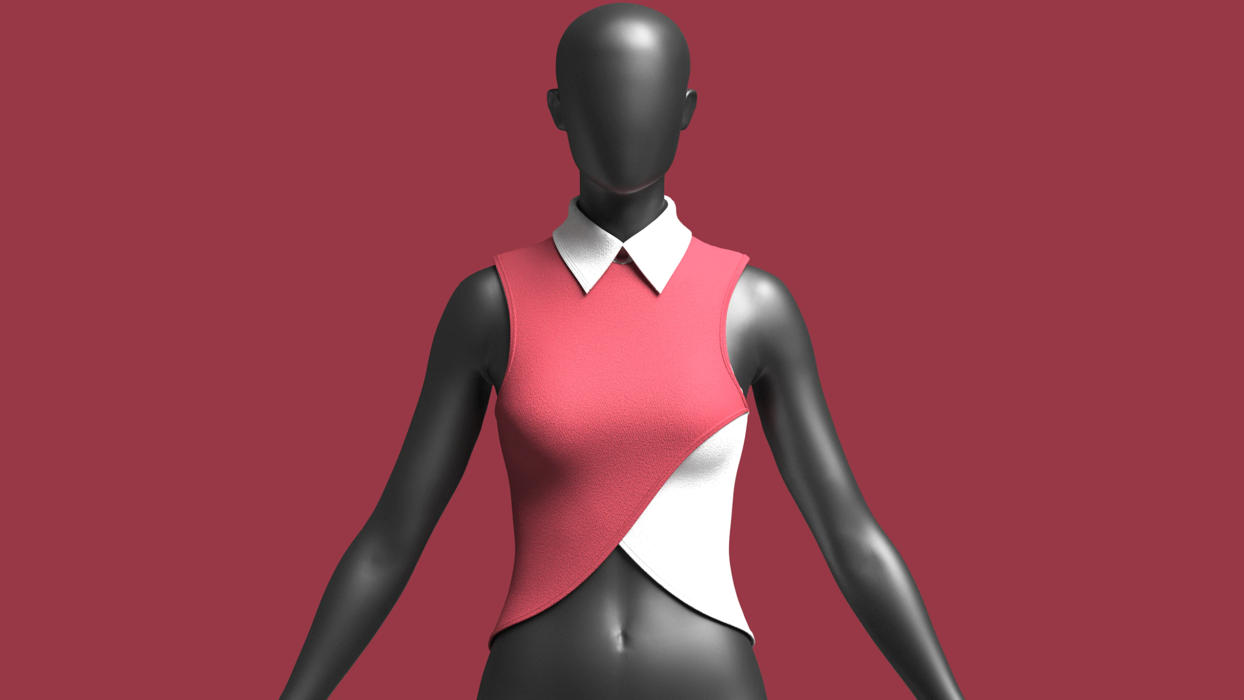 Girls Sleeveless Party Tops 3D Model .c4d .max .obj .3ds .fbx .stl .blend 