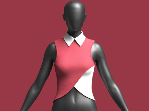 Tops de festa sem mangas para meninas Modelo 3D