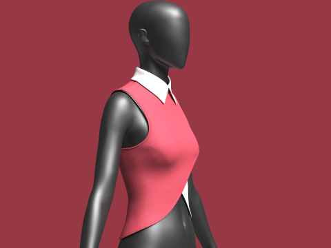 Girls Sleeveless Party Tops 3D Model