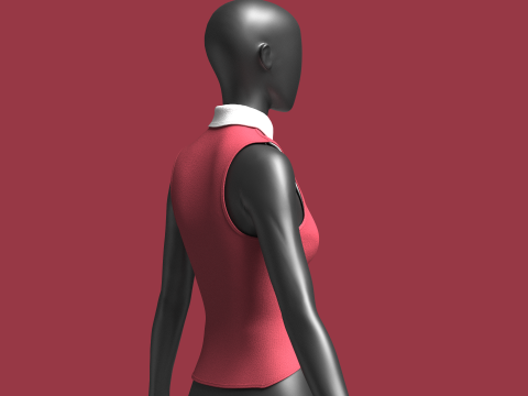 Girls Sleeveless Party Tops 3D Model