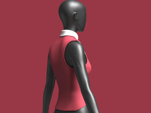 Girls Sleeveless Party Tops 3D Model