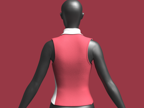 Girls Sleeveless Party Tops 3D Model