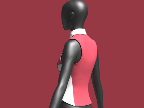 Girls Sleeveless Party Tops 3D Model