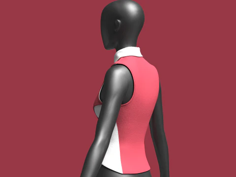 Girls Sleeveless Party Tops 3D Model