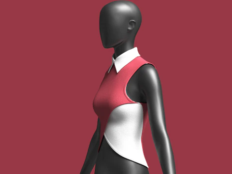 Girls Sleeveless Party Tops 3D Model
