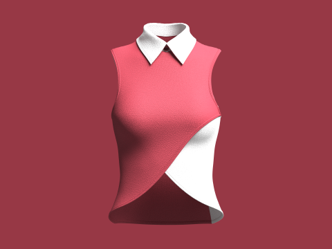 Girls Sleeveless Party Tops 3D Model