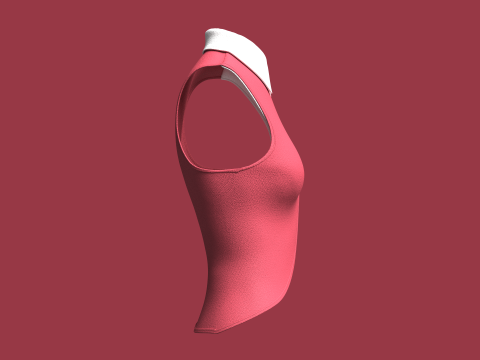 Girls Sleeveless Party Tops 3D Model