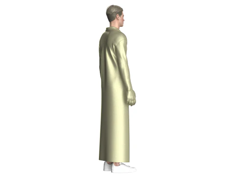 Men Long Jacket 3D Model
