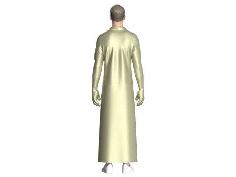 Men Long Jacket 3D Model