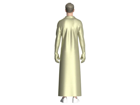 Men Long Jacket 3D Model
