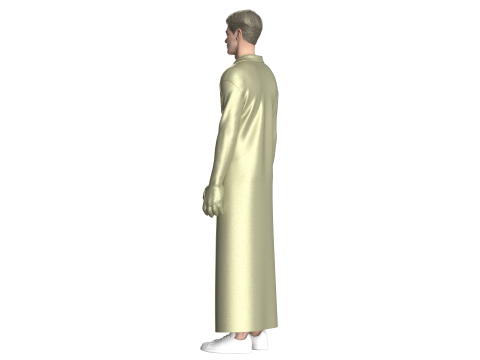 Men Long Jacket 3D Model