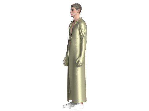 Men Long Jacket 3D Model