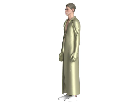 Men Long Jacket 3D Model